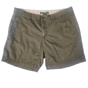 Eddie Bauer Chino Shorts Women 8 Olive Green Utility Gorpcore Cabincore Cotton